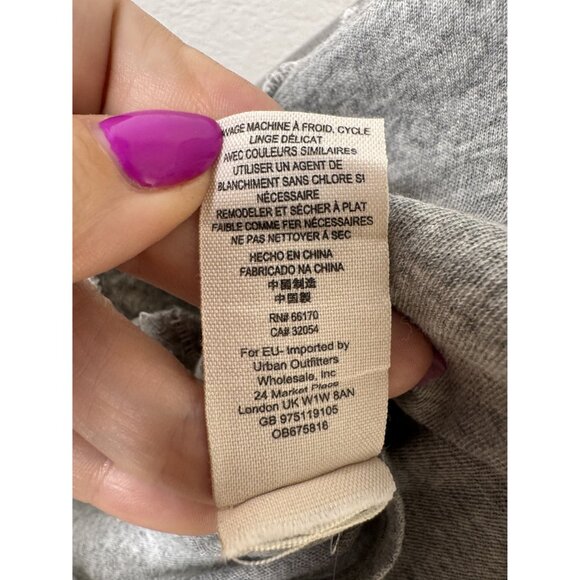 Free People XS/S Womens‎ Blouse Gray & Mesh Bell Sleeves - Picture 6 of 6